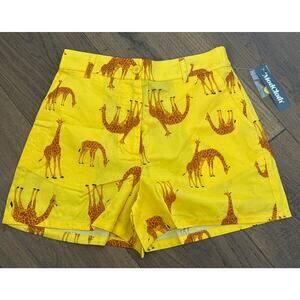 ModCloth The Spring of Things Animal Giraffe High Rise Shorts Yellow Women S NWT